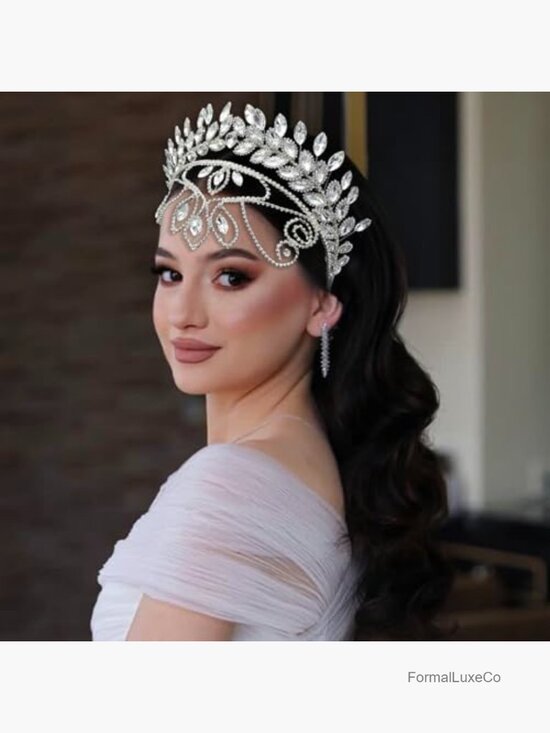 Rhinestone Wedding Headband Crown Tiara with Bobby Pins Bridal Hair Accessory main image 5